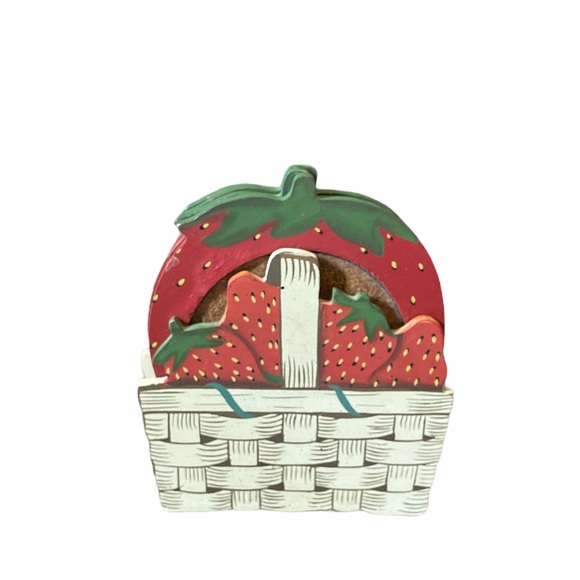 Vintage Strawberry set of 4 Coasters